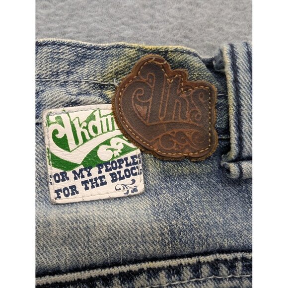Vintage Akademiks Jeans Mens 32 Blue Baggy Embroidered Back Pockets Classic Y2K - Picture 14 of 16